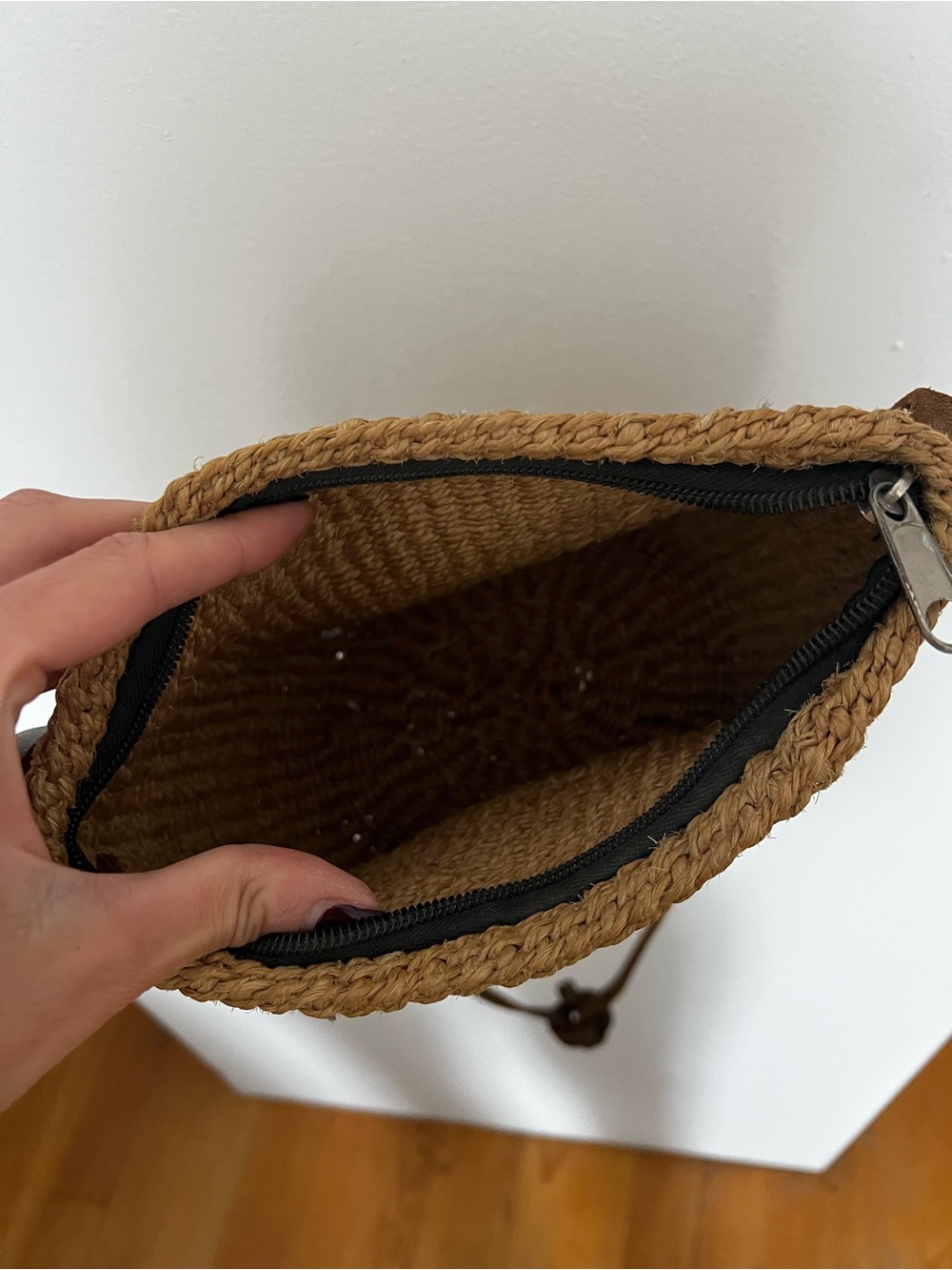 Woven Straw Crossbody Bag in Brown - Picture 2 of 3